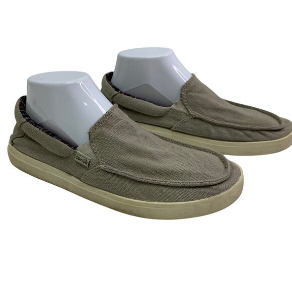 Sanuk Mens 8 Sideline 2 Hemp Gray Overcast Slip On Sneakers Casual READ - Picture 1 of 9